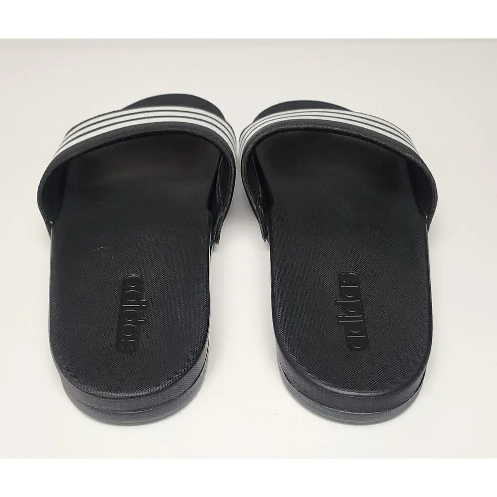 Adidas Adilette Black White Womens Athletic Slip-On Sandals Size US 12